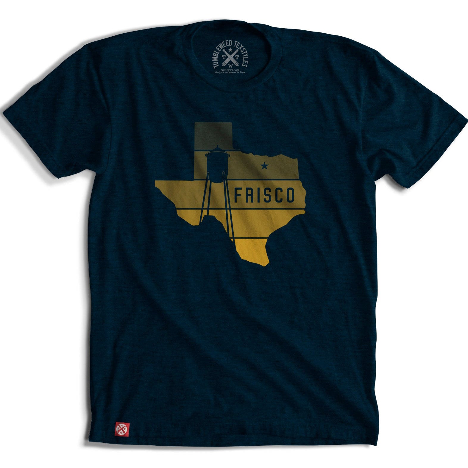 Frisco Water Tower in Texas T-Shirt (Navy)