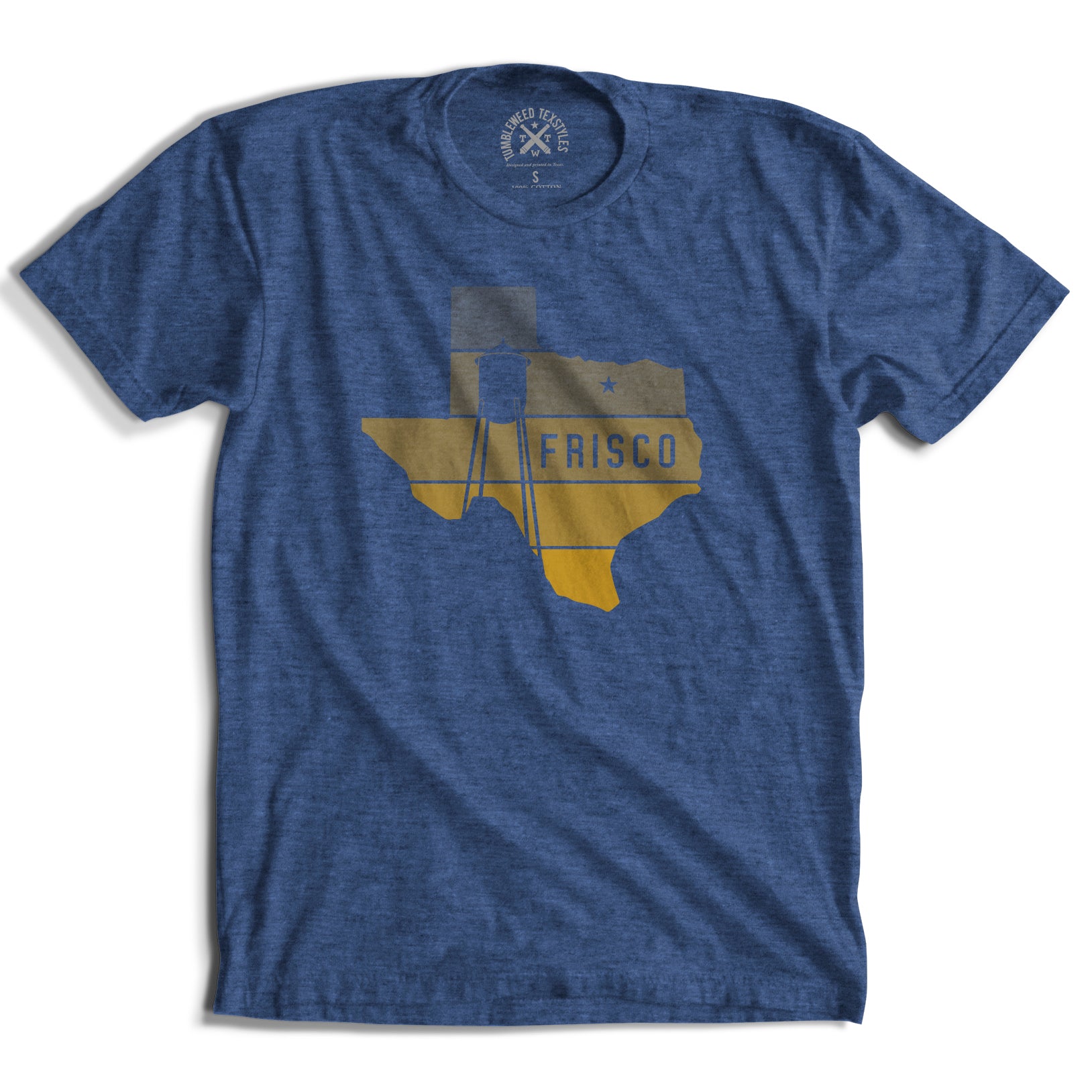 Frisco Water Tower in Texas T-Shirt (Blue)