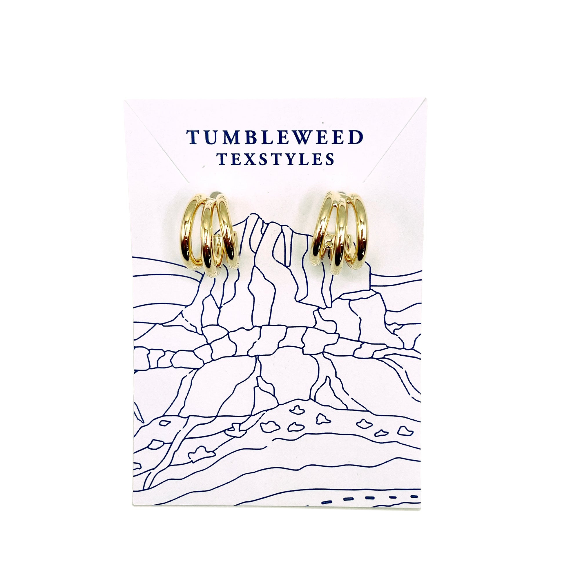 Retro C-Shaped Multilayer Earrings (Gold)