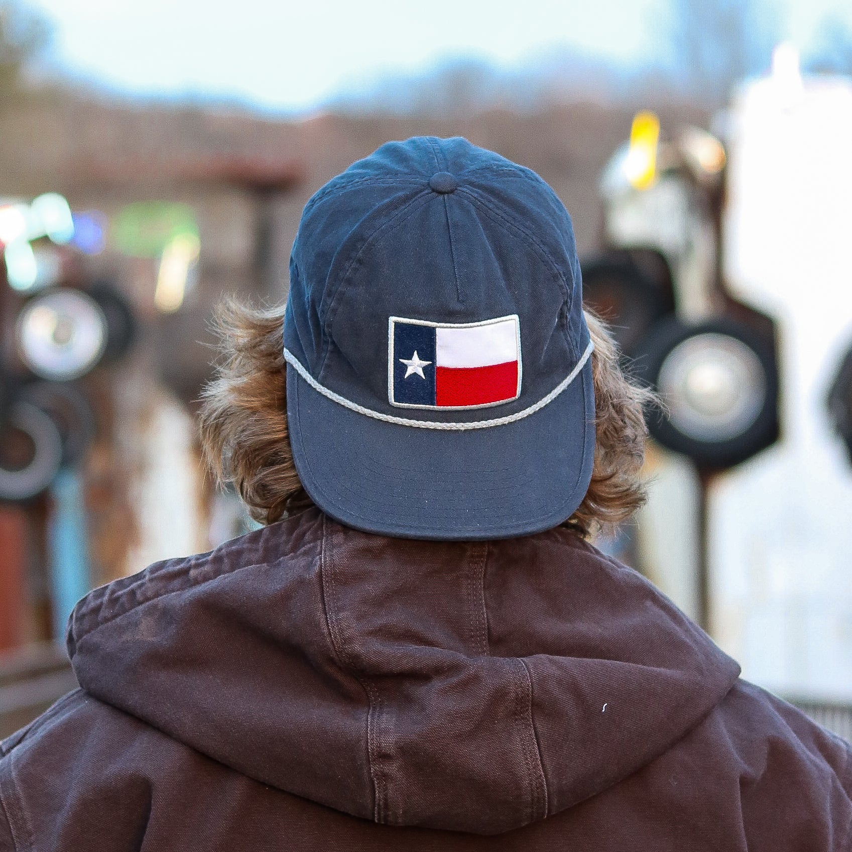 Texas Flag Patch Grandpa Rope Hat