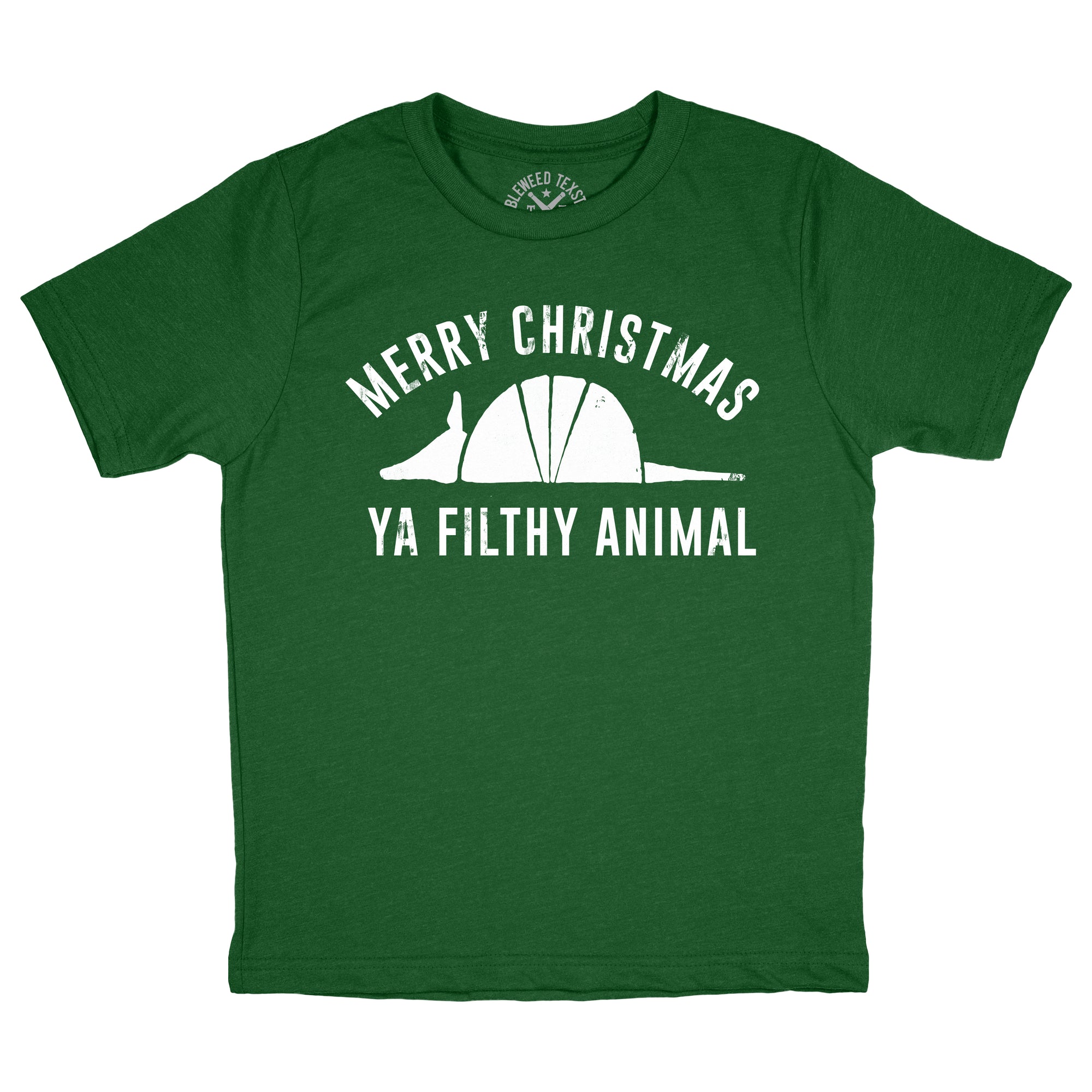 Merry Christmas Ya Filthy Animal Green T-Shirt (YOUTH)