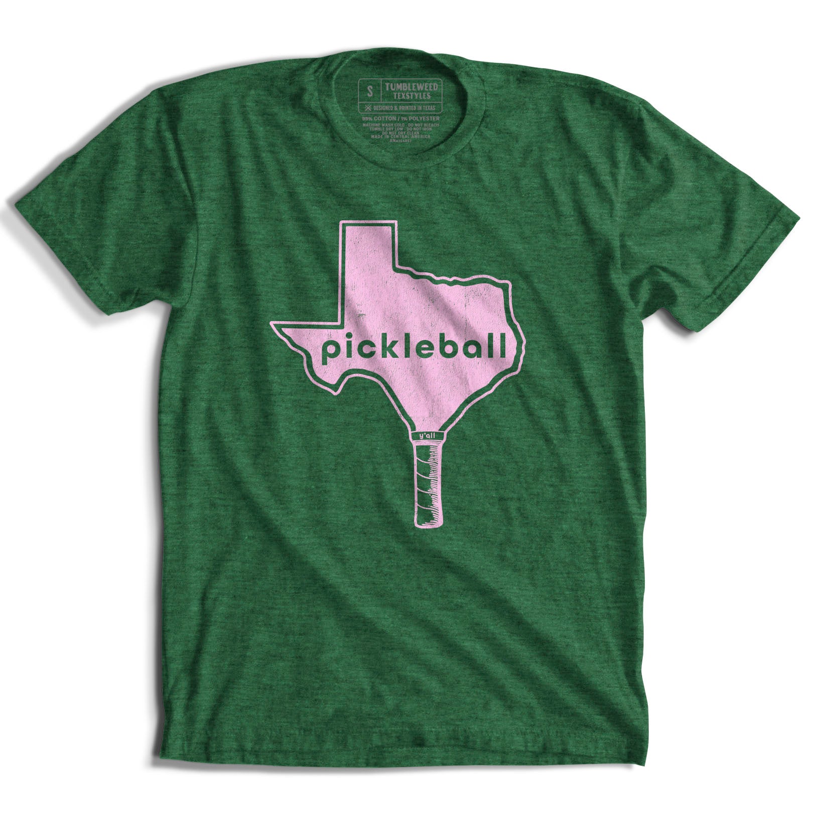 Pickleball Y'all Texas Paddle Green T-Shirt