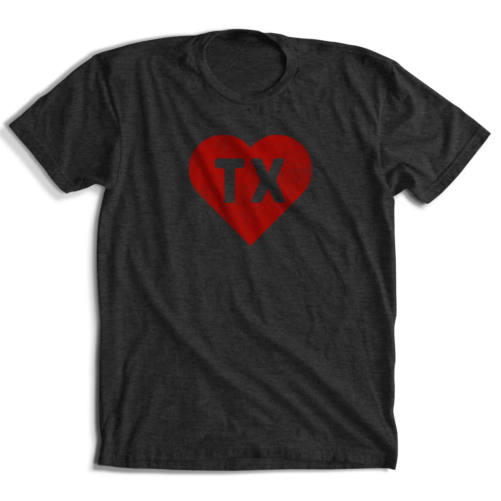 Heart of TX w/ red ink T-Shirt (4 Colors)