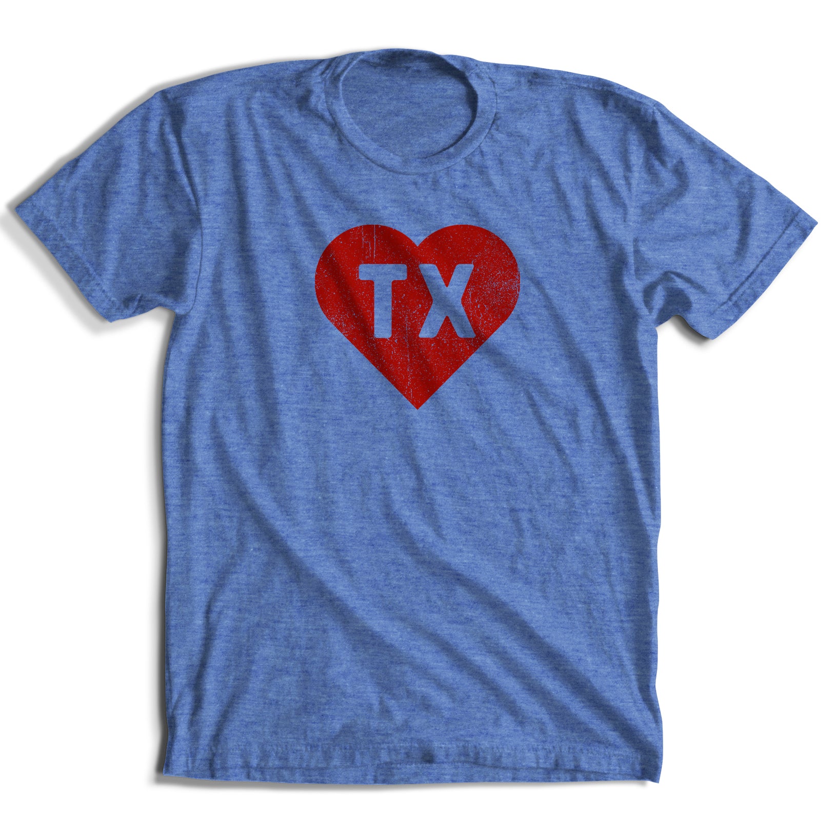 Heart of TX w/ red ink T-Shirt (4 Colors)