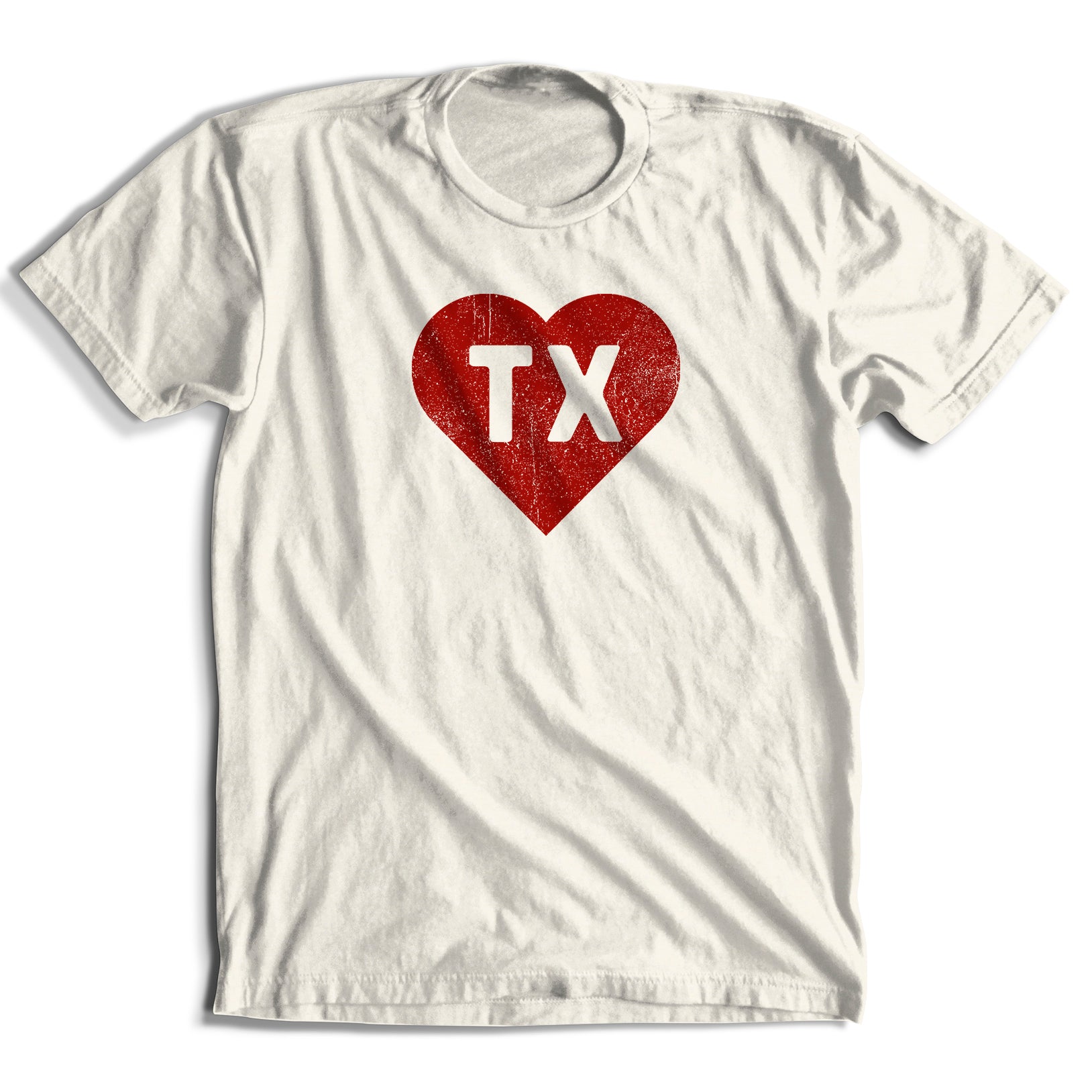 Heart of TX w/ red ink T-Shirt (4 Colors)