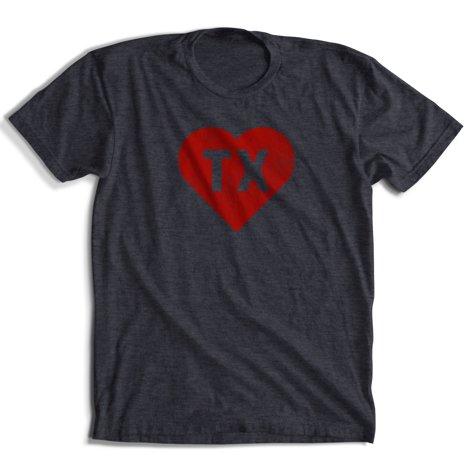 Heart of TX w/ red ink T-Shirt (4 Colors)
