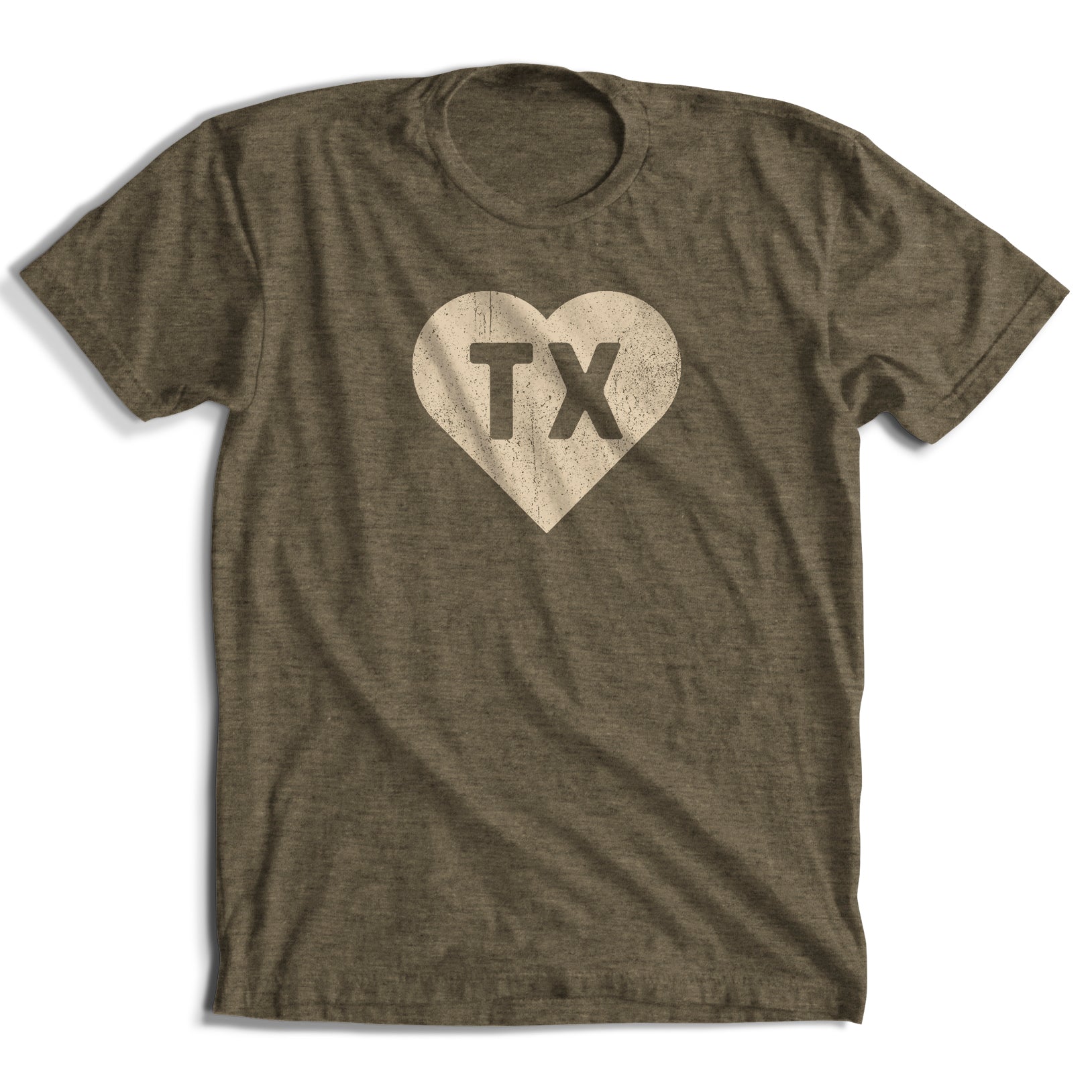 Heart of TX w/ tan Ink T-Shirt (4 Colors)