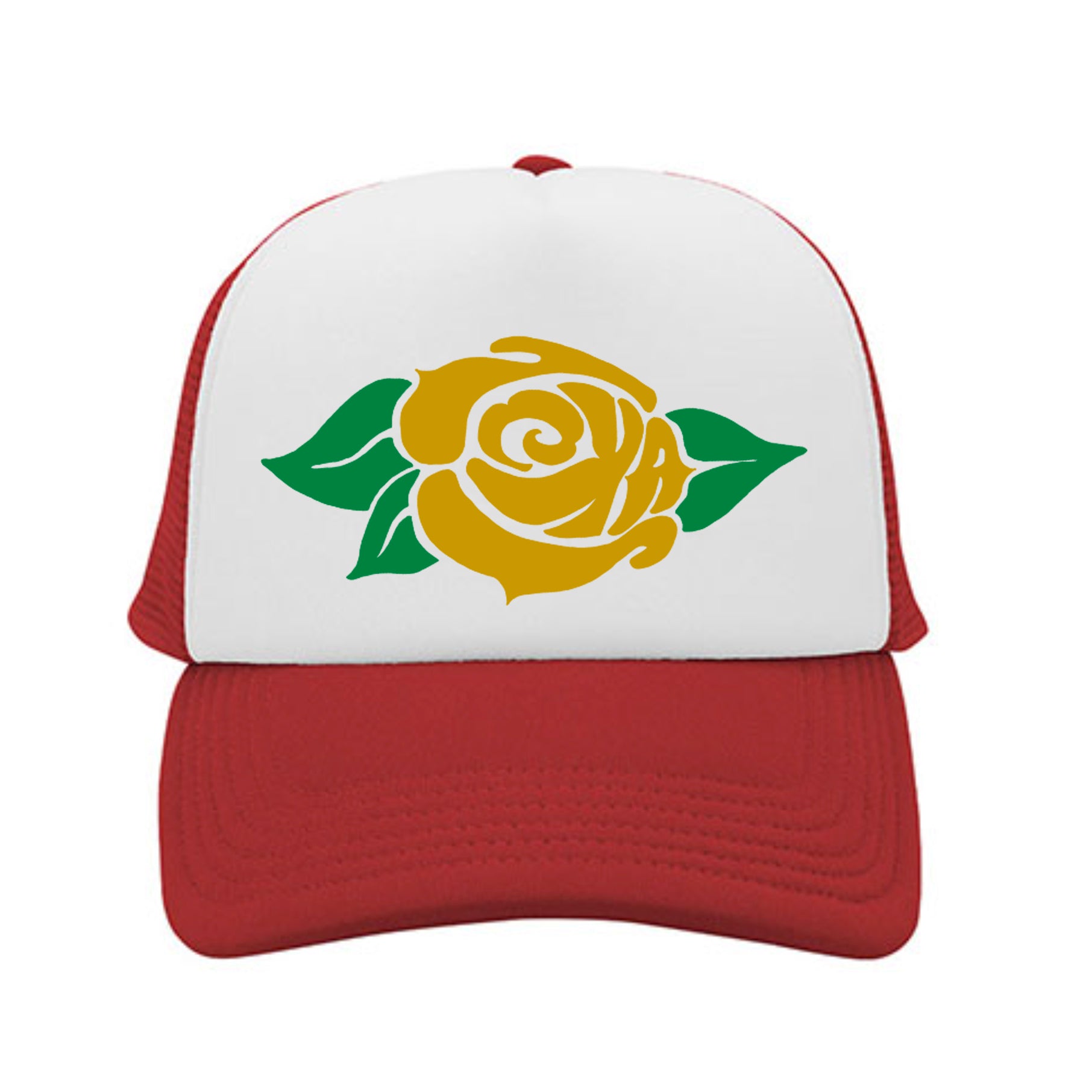 Yellow Rose Foam Trucker Hat (Red)
