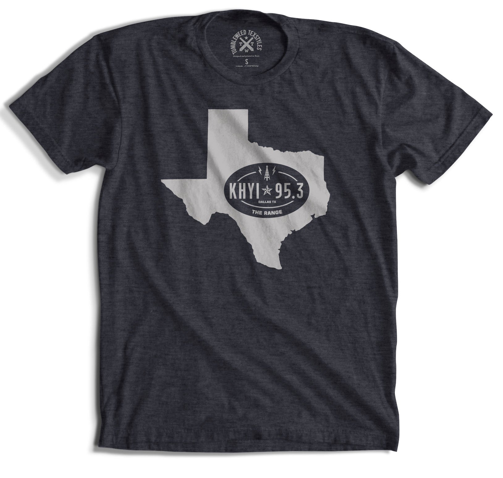 95.3 KHYI "The Range" Oval Logo Texas Navy T-Shirt