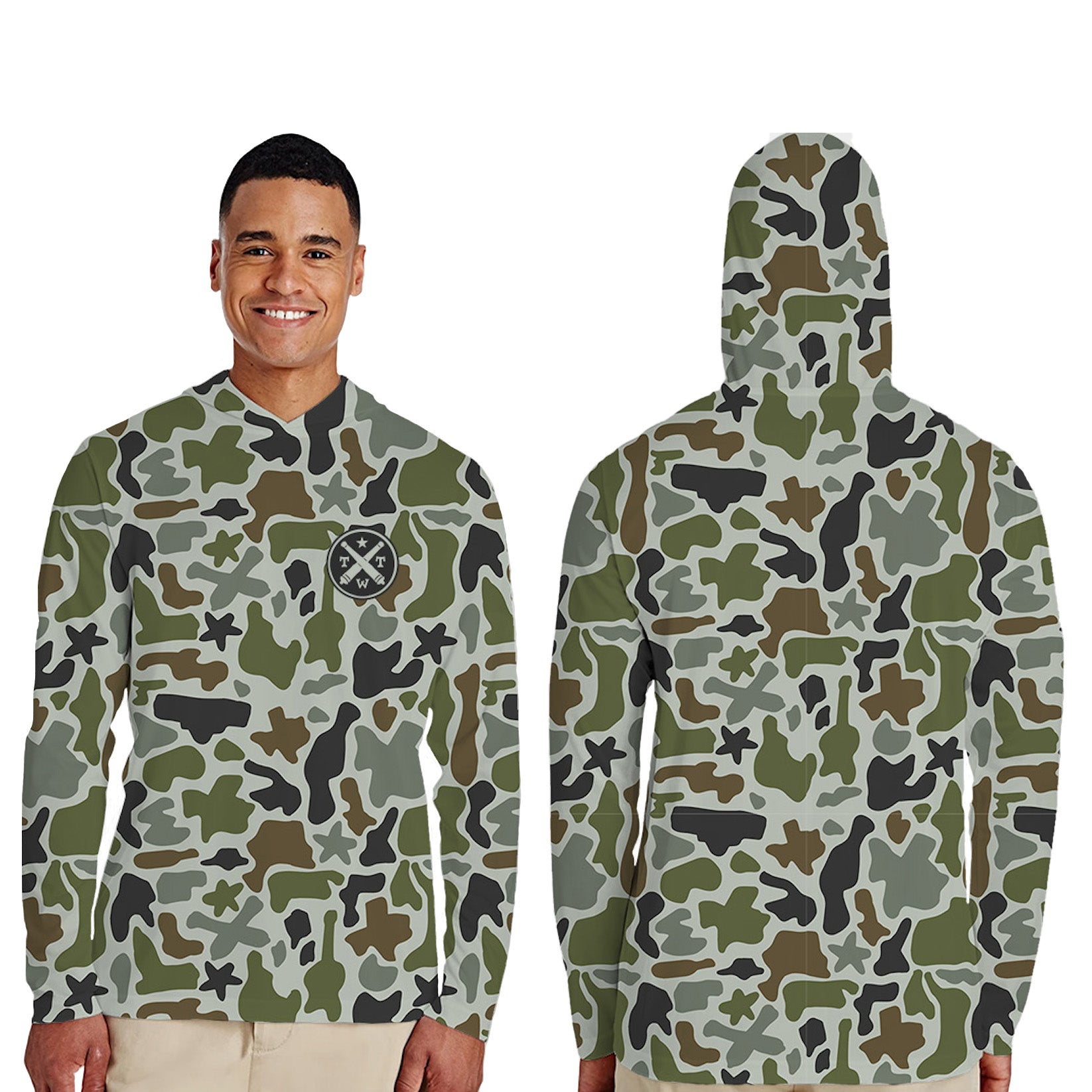 Texas Camo Pullover Hoodie Performance Long Sleeve