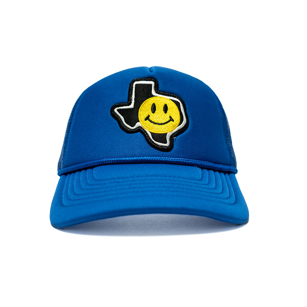 Happy Texas Shape Royal Blue Foam Trucker Hat