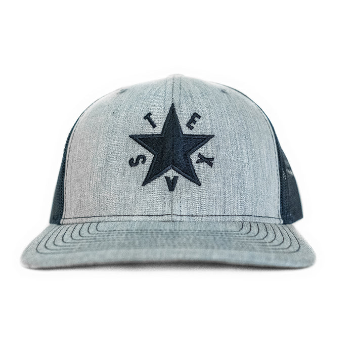 DeZavala Star Trucker Hat (Gray) - Tumbleweed TexStyles